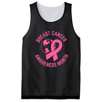 Breast Cancer Awareness Month Day Pink Ribbon Gift Mesh Reversible Basketball Jersey Tank