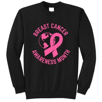 Breast Cancer Awareness Month Day Pink Ribbon Gift Tall Sweatshirt