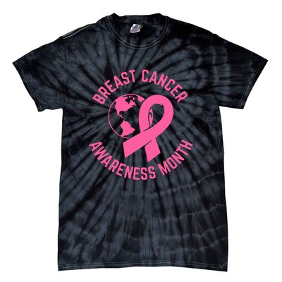 Breast Cancer Awareness Month Day Pink Ribbon Gift Tie-Dye T-Shirt