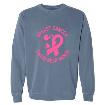 Breast Cancer Awareness Month Day Pink Ribbon Gift Garment-Dyed Sweatshirt