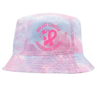 Breast Cancer Awareness Month Day Pink Ribbon Gift Tie-Dyed Bucket Hat