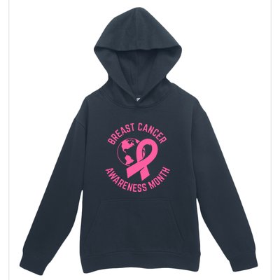 Breast Cancer Awareness Month Day Pink Ribbon Gift Urban Pullover Hoodie