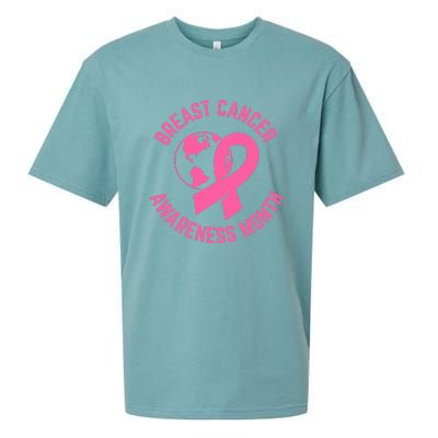 Breast Cancer Awareness Month Day Pink Ribbon Gift Sueded Cloud Jersey T-Shirt