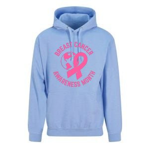 Breast Cancer Awareness Month Day Pink Ribbon Gift Unisex Surf Hoodie