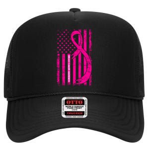 Breast Cancer Awareness T High Crown Mesh Back Trucker Hat