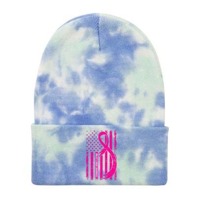 Breast Cancer Awareness T Tie Dye 12in Knit Beanie