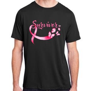 Breast Cancer Awareness Pink Butterflies Ribbon Survivor Adult ChromaSoft Performance T-Shirt