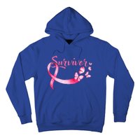 Breast Cancer Awareness Pink Butterflies Ribbon Survivor Hoodie