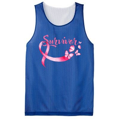 Breast Cancer Awareness Pink Butterflies Ribbon Survivor Mesh Reversible Basketball Jersey Tank