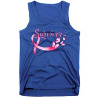 Breast Cancer Awareness Pink Butterflies Ribbon Survivor Tank Top