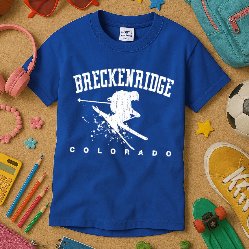 Breckenridge Colorado Alpine Snow Skiing Rocky Mountains Gift Kids T-Shirt
