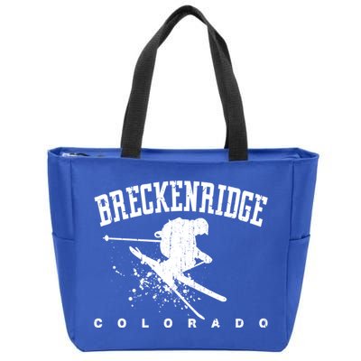 Breckenridge Colorado Alpine Snow Skiing Rocky Mountains Gift Zip Tote Bag