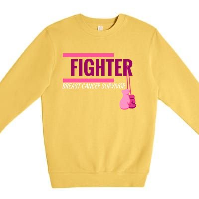 Breast Cancer Awareness Fighter Breast Cancer Warrior Cute Gift Premium Crewneck Sweatshirt