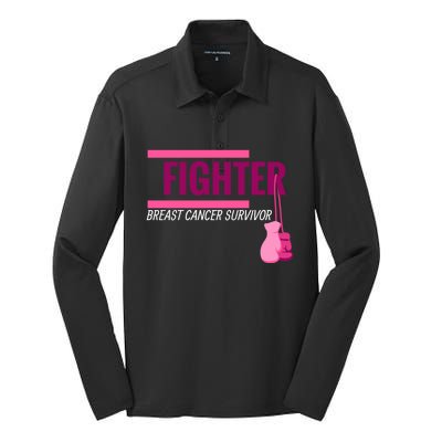 Breast Cancer Awareness Fighter Breast Cancer Warrior Cute Gift Silk Touch Performance Long Sleeve Polo