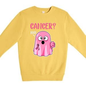 Breast Cancer Awareness October Pink Halloween Cute Boo Gift Premium Crewneck Sweatshirt