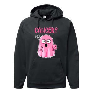 Breast Cancer Awareness October Pink Halloween Cute Boo Gift Performance Fleece Hoodie