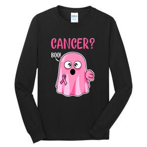 Breast Cancer Awareness October Pink Halloween Cute Boo Gift Tall Long Sleeve T-Shirt