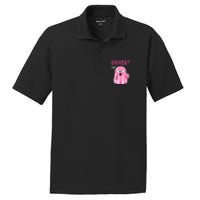 Breast Cancer Awareness October Pink Halloween Cute Boo Gift PosiCharge RacerMesh Polo