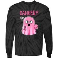 Breast Cancer Awareness October Pink Halloween Cute Boo Gift Tie-Dye Long Sleeve Shirt