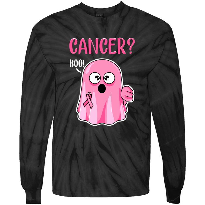 Breast Cancer Awareness October Pink Halloween Cute Boo Gift Tie-Dye Long Sleeve Shirt