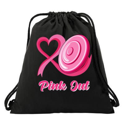 Breast Cancer Awareness Game Day Pink Disc Golf Sport Lover Drawstring Bag