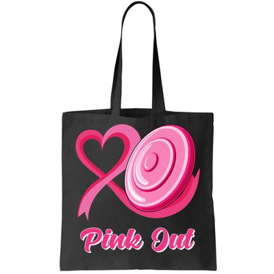 Breast Cancer Awareness Game Day Pink Disc Golf Sport Lover Tote Bag