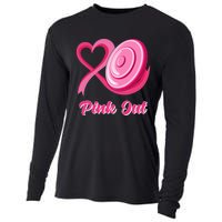 Breast Cancer Awareness Game Day Pink Disc Golf Sport Lover Cooling Performance Long Sleeve Crew