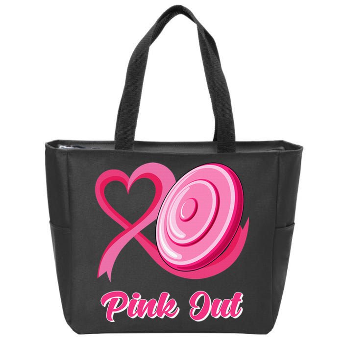 Breast Cancer Awareness Game Day Pink Disc Golf Sport Lover Zip Tote Bag