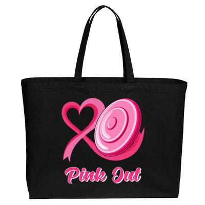 Breast Cancer Awareness Game Day Pink Disc Golf Sport Lover Cotton Canvas Jumbo Tote