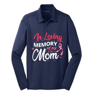 Breast Cancer Awareness In Loving Memory Of My Mom Silk Touch Performance Long Sleeve Polo