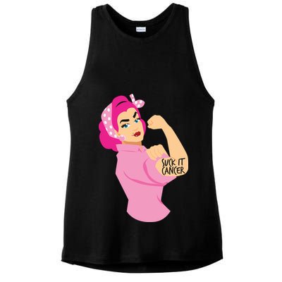 Breast Cancer Awareness Quotes Suck It Cancer Support Squad Ladies PosiCharge Tri-Blend Wicking Tank