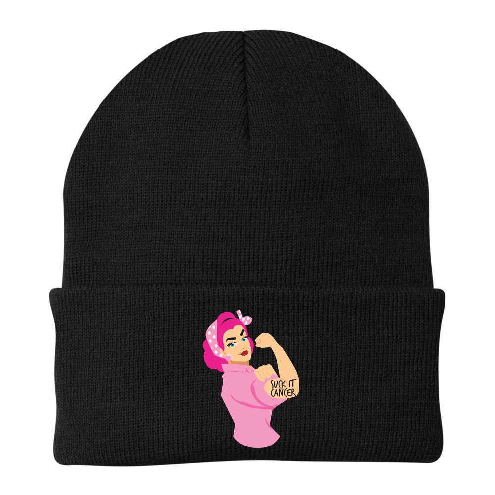 Breast Cancer Awareness Quotes Suck It Cancer Support Squad Beanie