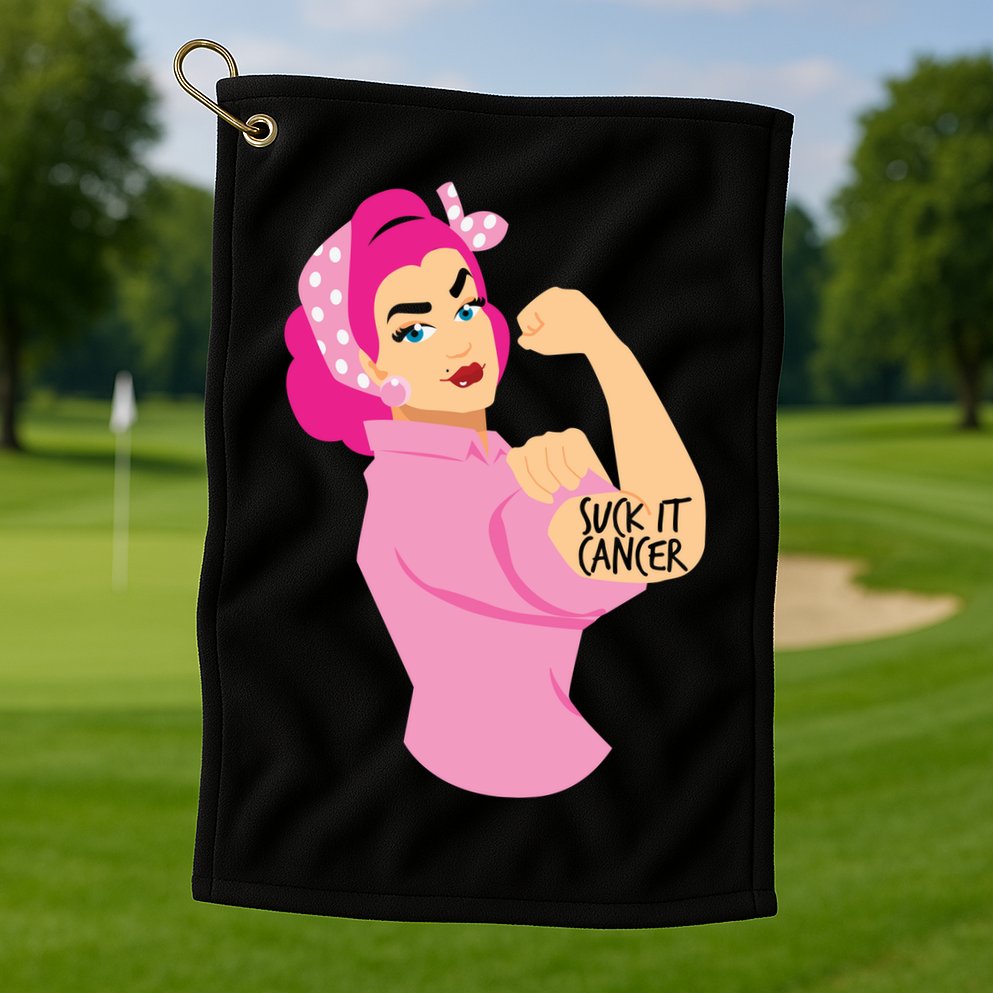 Breast Cancer Awareness Quotes Suck It Cancer Support Squad Golf Towel