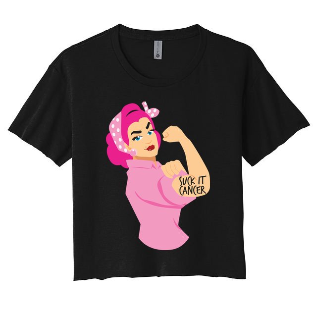 Breast Cancer Awareness Quotes Suck It Cancer Support Squad Crop Top