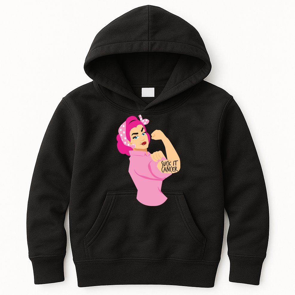 Breast Cancer Awareness Quotes Suck It Cancer Support Squad Kids Hoodie