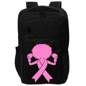 Breast Cancer Awareness Pink Afro Breast Cancer Warrior Gift Impact Tech Backpack