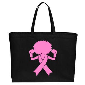 Breast Cancer Awareness Pink Afro Breast Cancer Warrior Gift Cotton Canvas Jumbo Tote