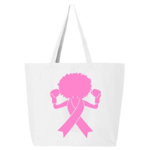 Breast Cancer Awareness Pink Afro Breast Cancer Warrior Gift 25L Jumbo Tote