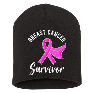 Breast Cancer Awareness Gifts Women Survivor Pink Ribbon Short Acrylic Beanie