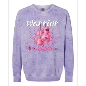 Breast Cancer Awareness Pink Boxing Gloves Warrior Cute Gift Colorblast Crewneck Sweatshirt