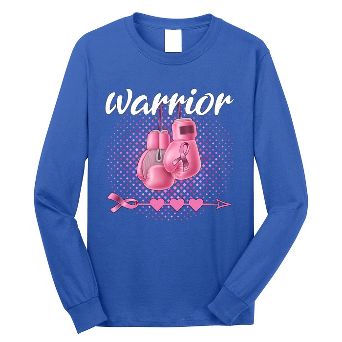 Breast Cancer Awareness Pink Boxing Gloves Warrior Cute Gift Long Sleeve Shirt