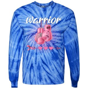 Breast Cancer Awareness Pink Boxing Gloves Warrior Cute Gift Tie-Dye Long Sleeve Shirt