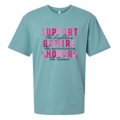 Breast Cancer Awareness Support Admire Honor Pink Ribbon Gift Sueded Cloud Jersey T-Shirt