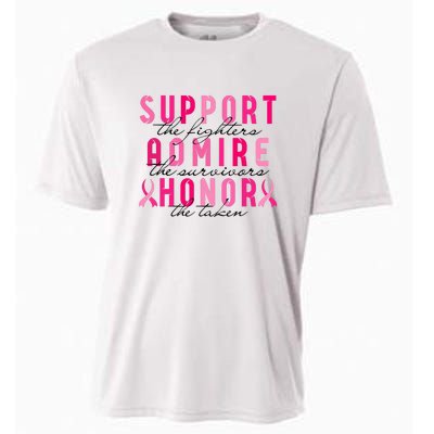 Breast Cancer Awareness Support Admire Honor Pink Ribbon Gift Cooling Performance Crew T-Shirt