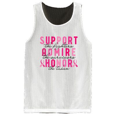 Breast Cancer Awareness Support Admire Honor Pink Ribbon Gift Mesh Reversible Basketball Jersey Tank