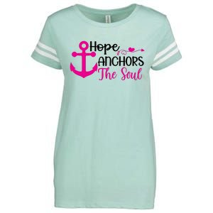 Breast Cancer Awareness Hope Anchors The Soul Enza Ladies Jersey Football T-Shirt