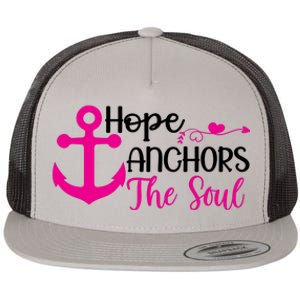 Breast Cancer Awareness Hope Anchors The Soul Flat Bill Trucker Hat