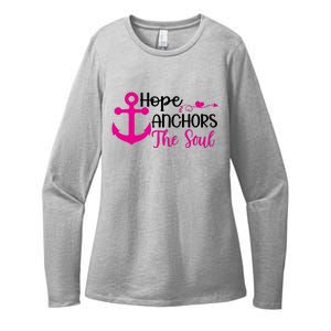 Breast Cancer Awareness Hope Anchors The Soul Womens CVC Long Sleeve Shirt