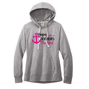 Breast Cancer Awareness Hope Anchors The Soul Women's Fleece Hoodie