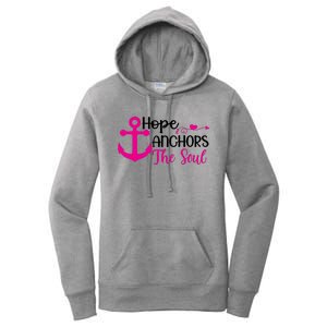 Breast Cancer Awareness Hope Anchors The Soul Women's Pullover Hoodie